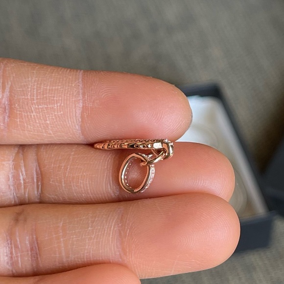 NWOT Retired Pandora Gold Angel Wing w/ Bling CZ stones - Picture 7 of 8